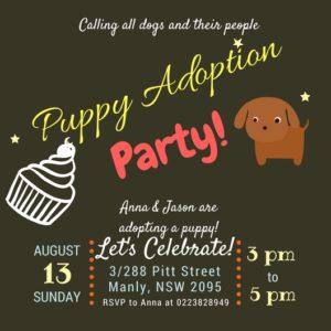 Dog party invitation #1