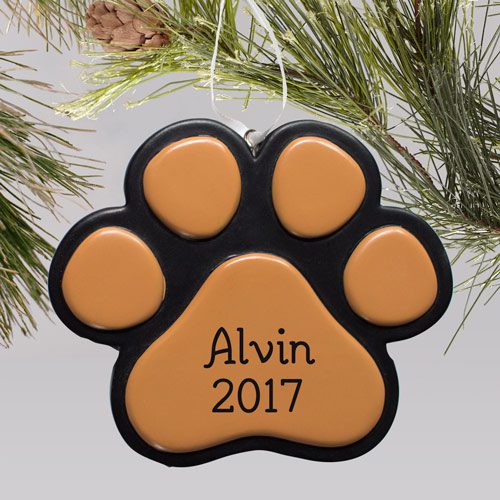 Personalized paw pint tree ornament