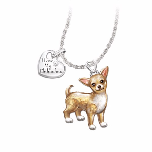 november give a way Chihuahua diamond necklace