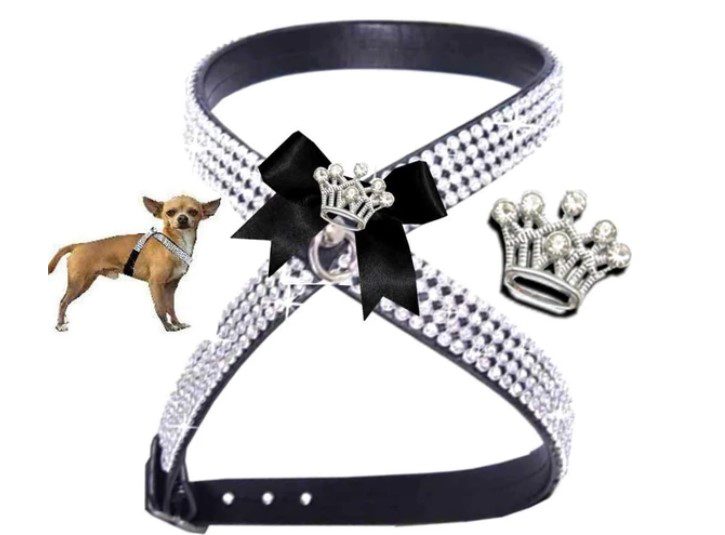 15Black Crystal Bow & Crown Harness